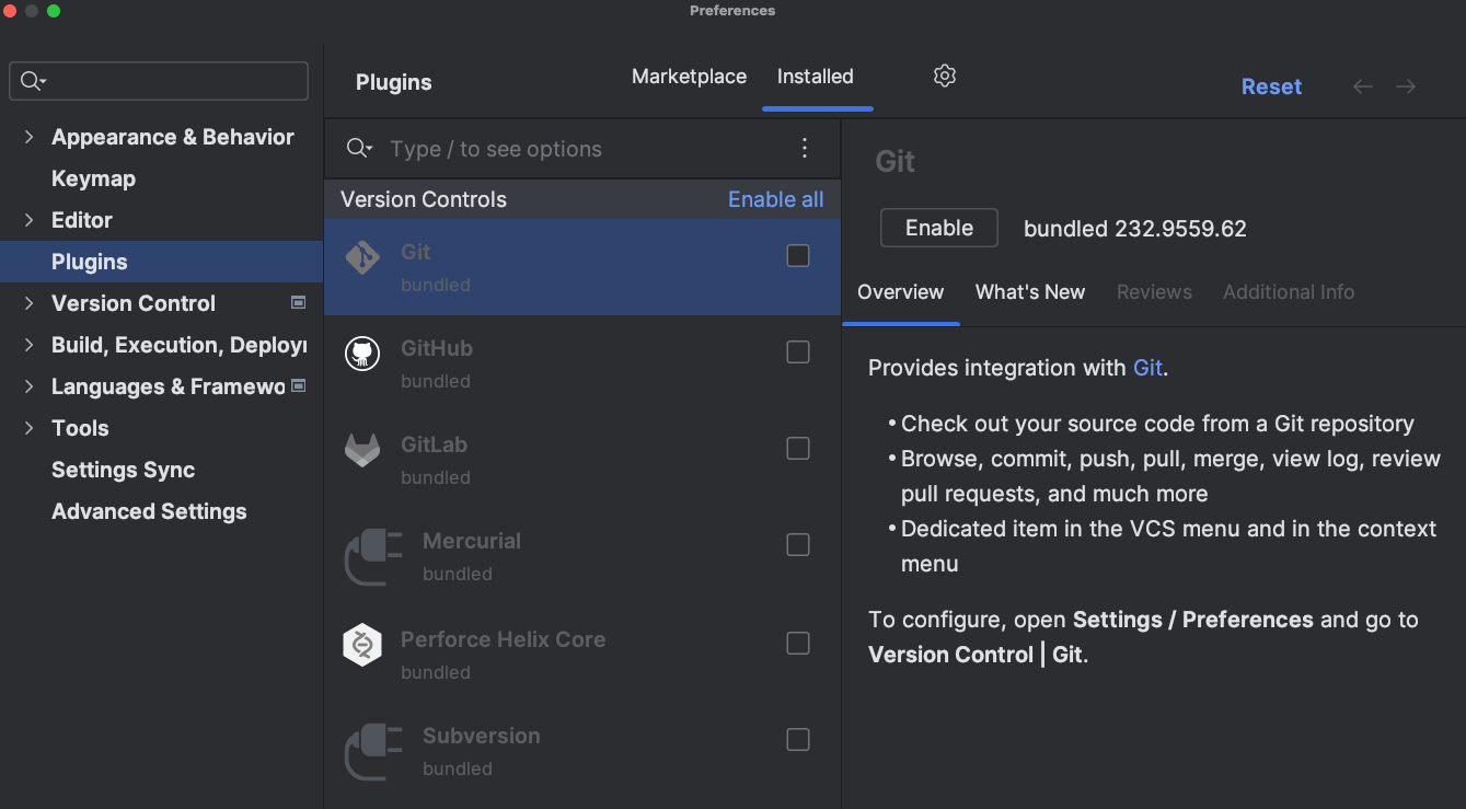 IntelliJ Disable Git Plugin