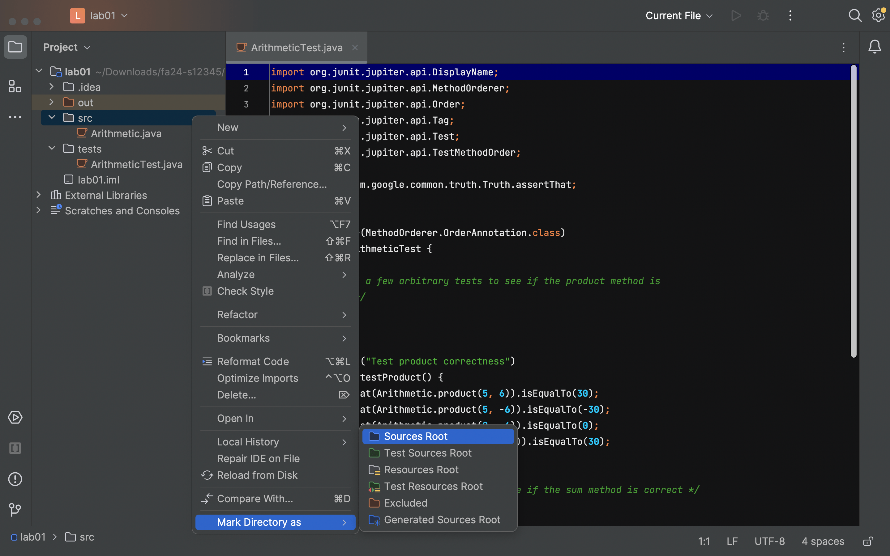 IntelliJ Mark directory as source